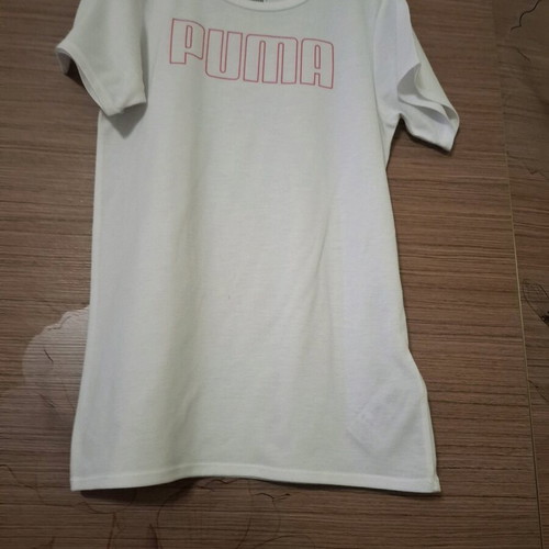 PUMA girls' white shirt with pink letters, like new