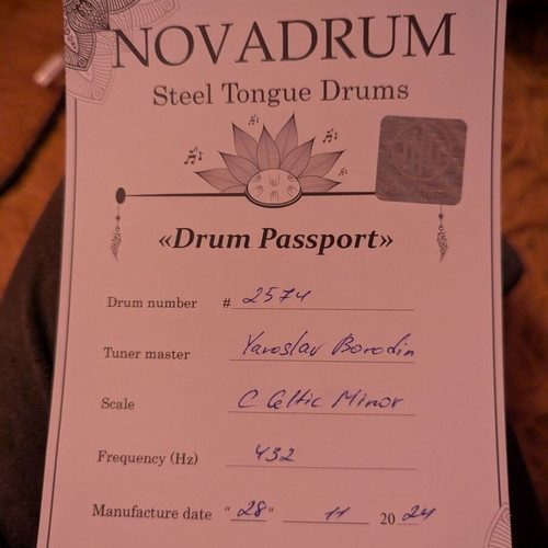 Tongue drum tuned to 432Hz C Minor with mallets