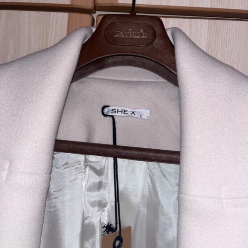 She X coat new, beige, long warm, size L