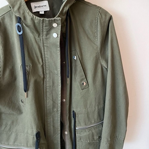 Stradivarius long jacket like new, green, size S
