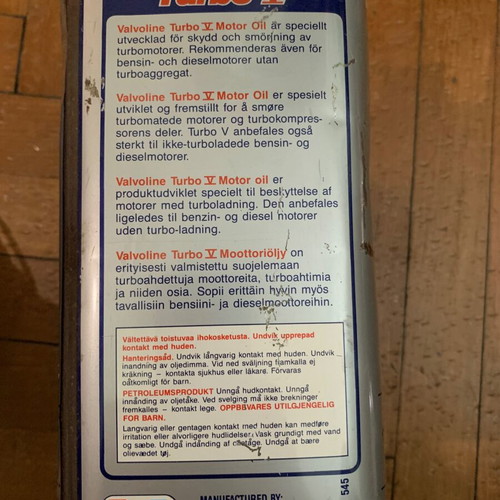 Valvoline tin container 4 liters used