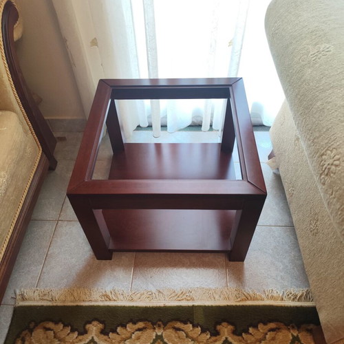 Coffee table used with missing glass top and minor scratches