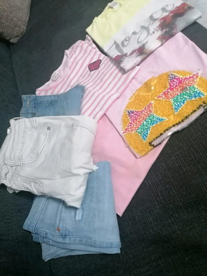 Girls' clothing pack used, 10 years, 3 jeans and 4 TShirts Zara & Joyce