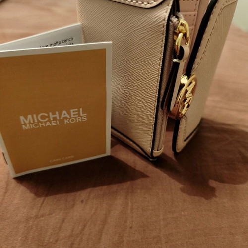 Michael Kors Leida Medium Bifold Wallet, powder blush