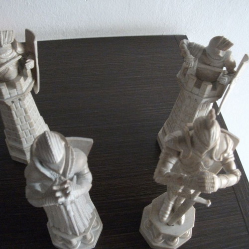 Harry Potter chess figures used, set of 8 with velvet pouch