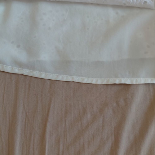 Women's sleeveless cotton top with cutwork design, white, size XL