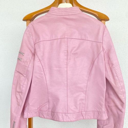 Women's pink leather jacket like new