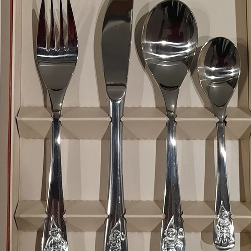WMF Set of 4 Children's Cutlery Unused with Funny Elves Theme