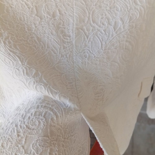 Zara brocade jacket, white, size M, slim fit, gold buttons