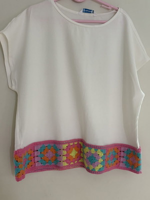 Mayoral white children's blouse with embroidery like new