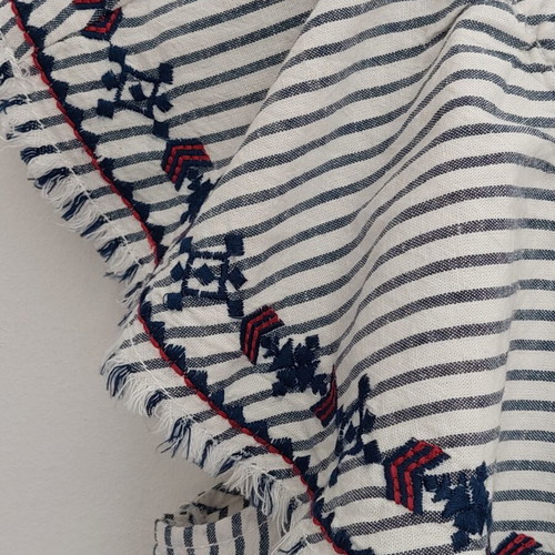 H&M cotton blouse, white and grey, size M