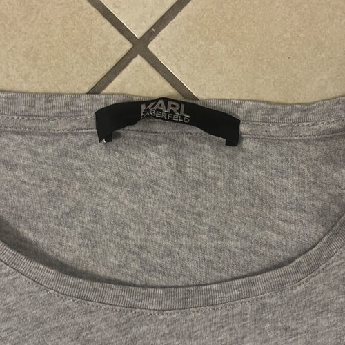 Karl Lagerfeld Women T-Shirt Grey Melange Karl Ikonik Graphic Size S like new