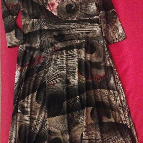 Ilse Jacobsen dress size M like new, black and red, 3/4 sleeve