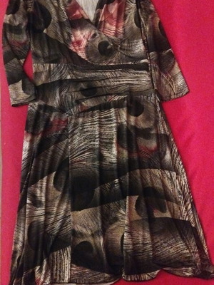 Ilse Jacobsen dress size M like new, black and red, 3/4 sleeve