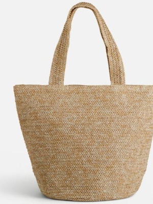 Straw beach bag ecru