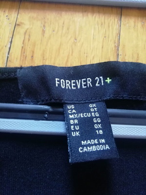 Forever 21+ μαύρη μπλούζα V-neck criss-cross size 0X σαν καινούργιο