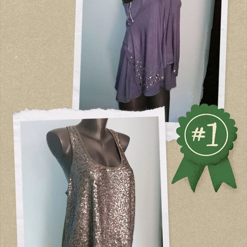 Decorated tunics Express and Chicoree like new with cut-out back