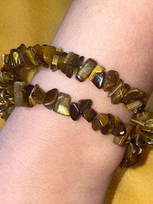 Bracelet with tiger eye semi-precious stones like new, brown
