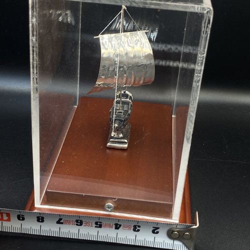 Silver miniature ship Le Superbe like new, decorative 925° silver