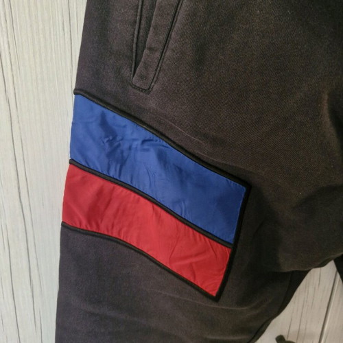 Moncler boys' sweatpants like new, black with red and blue stripes