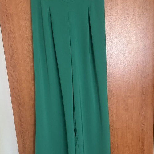 Stradivarius wide-leg pants light green like new with belt, size S