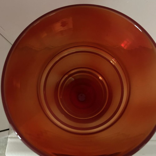 Glass vase red, like new, height 28cm, opening diameter 20cm