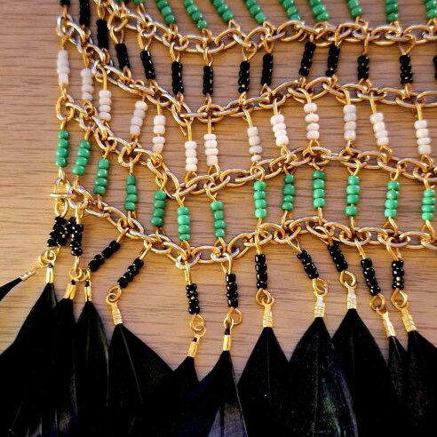 Necklace Li - La - Lo original unused multicolored and gold