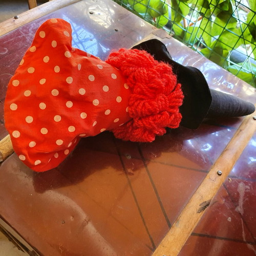 Handmade witch doll, 42 cm tall