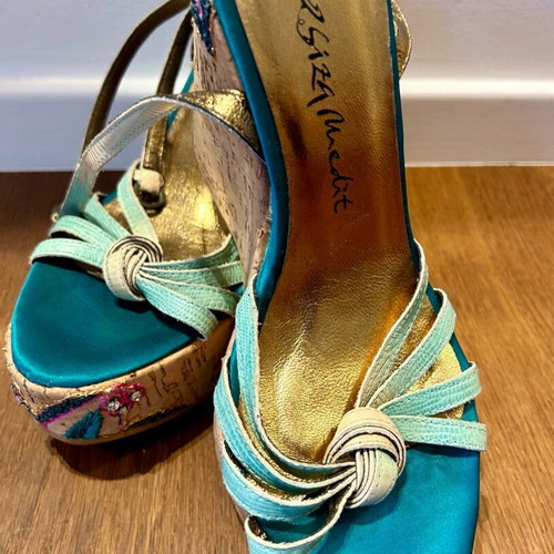 Italian platform sandals size 36-37, multicolor