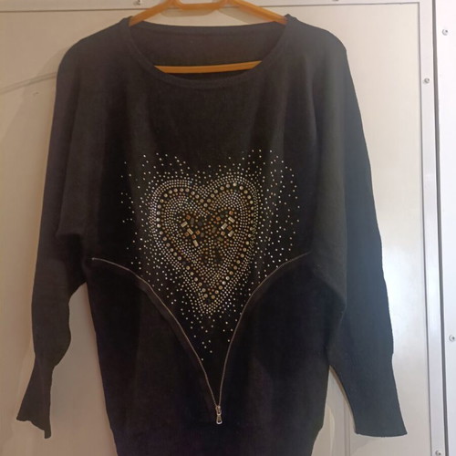 Women's blouse used, black, size L-XL, made of lana