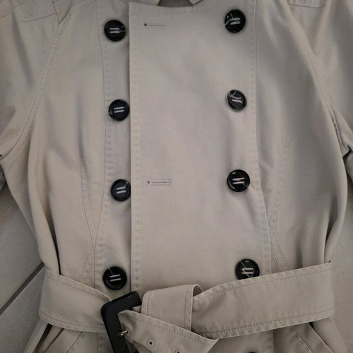 Zara woman trench coat used, size S, beige with belt