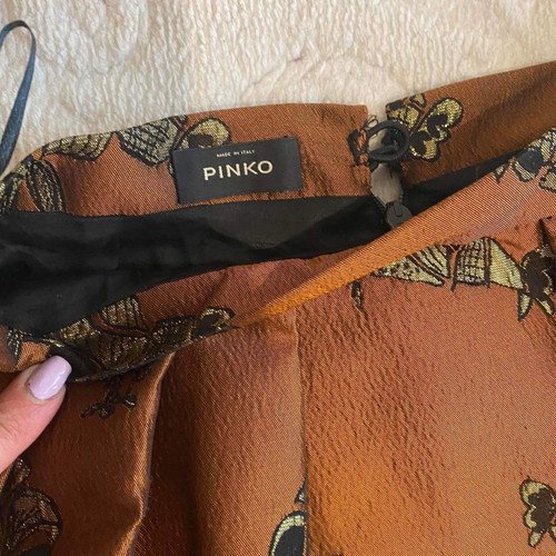Pinko midi A-line skirt used, brown-gold-black, size 38