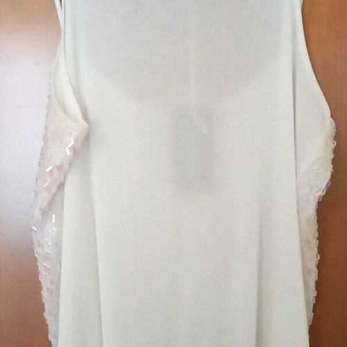 Ivory blouse with straps new, 100% polyester