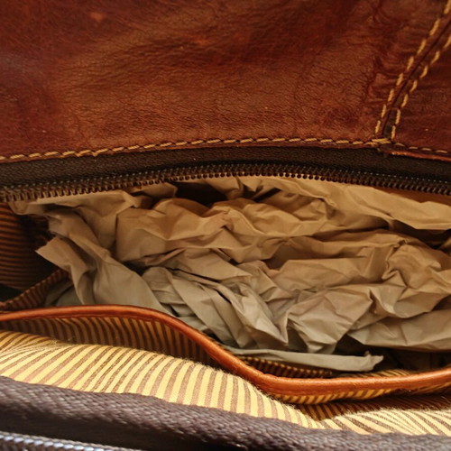 Authentic brown leather backpack new from Spain