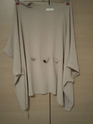Γυναικεία μπλούζα Acme oversized μπεζ με πέτρες, μέγεθος XXXL