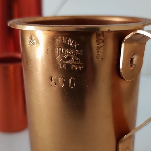 Set of 3 Vintage Wine Measures (Katrousto) with Authentic Control Stamps