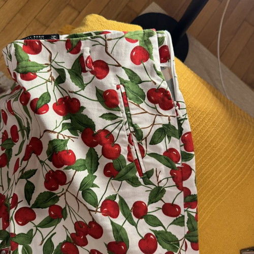 Zara Cherry Print High-Stretch Shorts like new