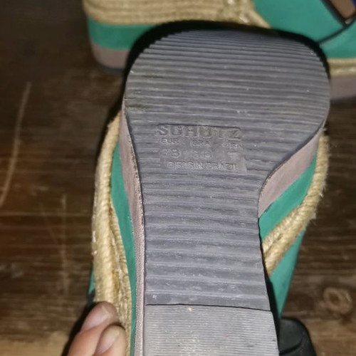 Schutz wedge sandals used, multicolor, size 38