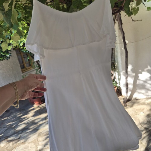Off Shoulder Dress white, used, Tencel 100%