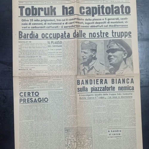 Il Giornale di Roma newspaper used, Athens 23-6-1942