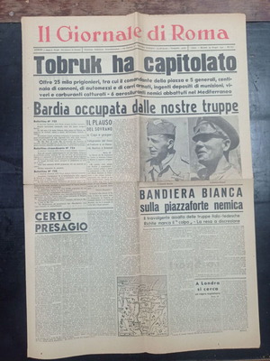 Il Giornale di Roma newspaper used, Athens 23-6-1942