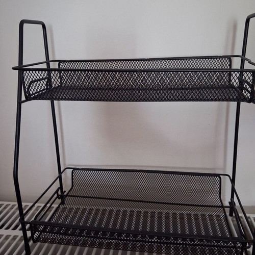 Tabletop organizer stand, 2-tier wire surface