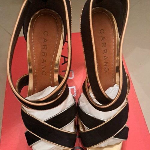 Carrano black elegant high-heeled sandals like new, size 37