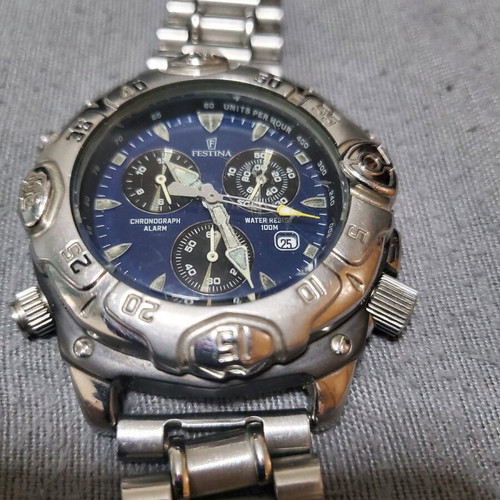 Festina watch used without winder, blue