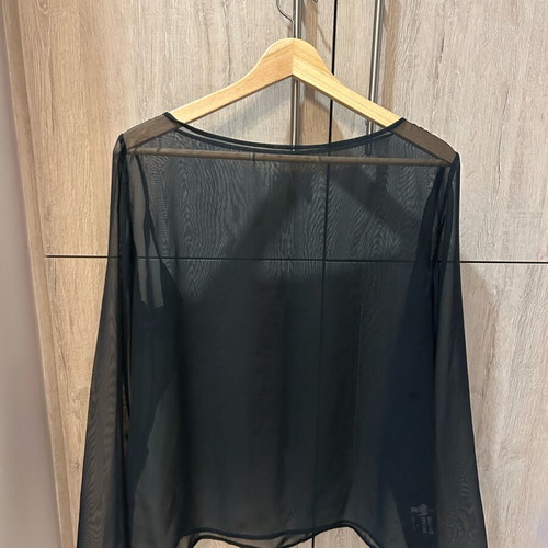Sheer blouse like new, Greek production, black, size L