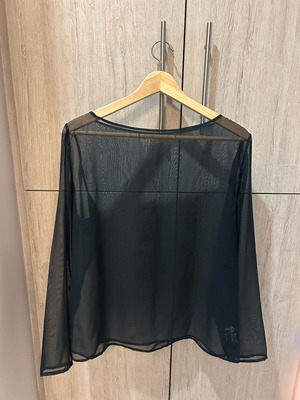 Sheer blouse like new, Greek production, black, size L