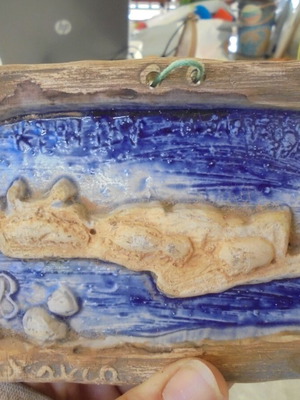 Souvenir frame from Chania Crete ceramic handmade new