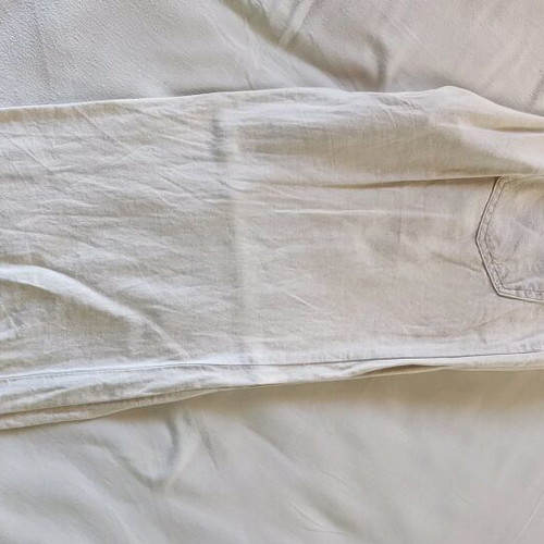 White pants size 44, like new, linen/cotton