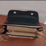 Crossbody bag, beige and multicolour