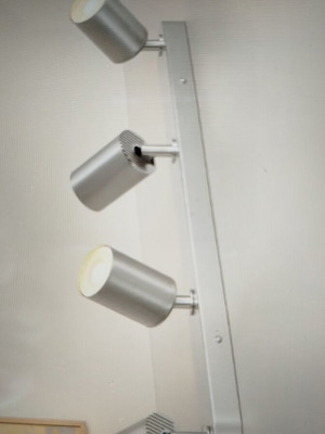 GU 10 ceiling spot lamp with 4 adjustable lights, polished silver